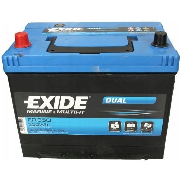 Μπαταρία EXIDE 12V 80Ah/510A DUAL MARINE/RV (L+ biegun standardowy) 260x175x225 B0 (dodatkowy-auxiliary/βαθιάς εκφόρτισης/εκκίνησης-τροφοδοσίας/εκκίνησης)