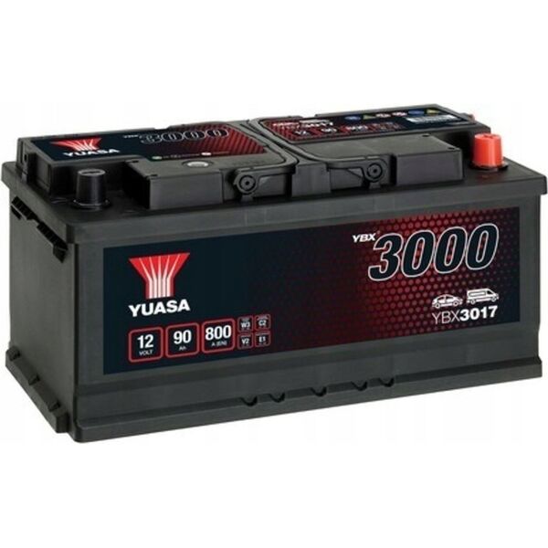 Μπαταρία YUASA 12V 90Ah/800A YBX3000 SMF (P+ standardowy) 353x175x175 B13 (εκκίνησης)
