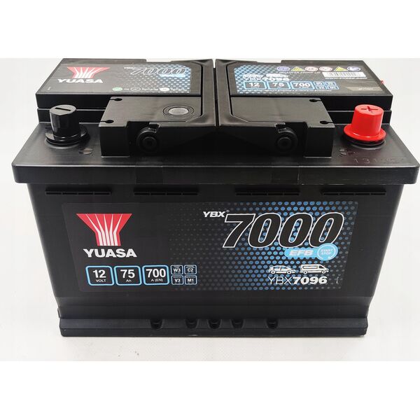 Μπαταρία YUASA 12V 75Ah/700A START&STOP EFB YBX7000 EFB Start Stop Plus (P+ standardowy) 278x175x190 B13 (efb/rozruchowy)