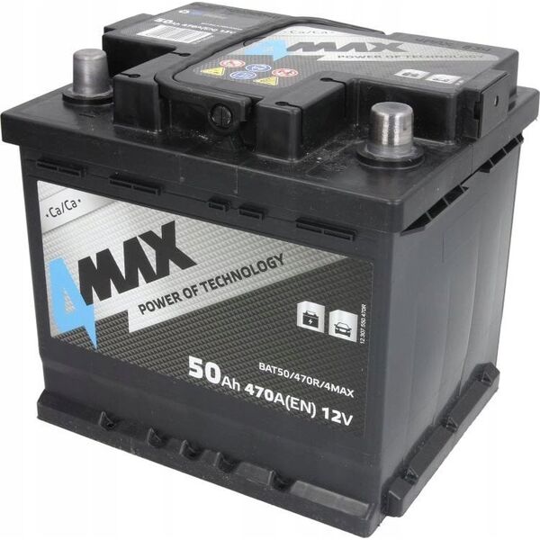 Μπαταρία 4MAX 12V 50Ah/470A (P+ τυπικός πόλος) 207x175x190 B13 - βάση ύψους 10.5 mm (εκκίνησης)