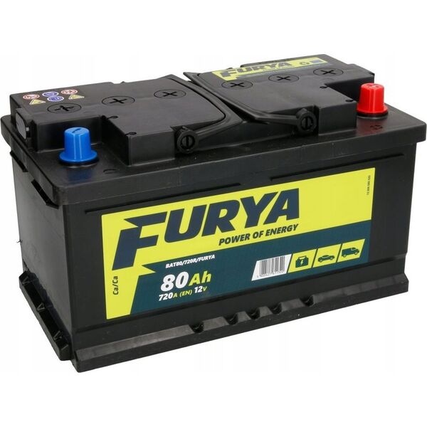 Συσσωρευτής FURYA 12V 80Ah/720A (P+ τυπικός πόλος) 315x175x175 B13 - βάση ύψους 10.5 mm (εκκίνησης)