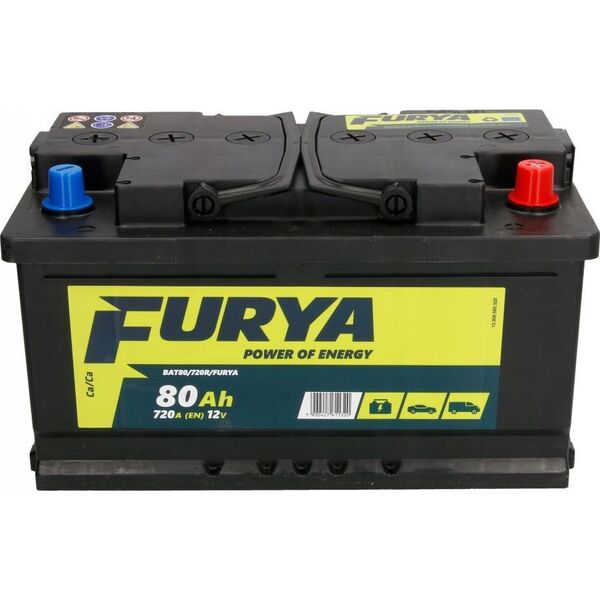 Συσσωρευτής FURYA 12V 80Ah/720A (P+ τυπικός πόλος) 315x175x175 B13 - βάση ύψους 10.5 mm (εκκίνησης)