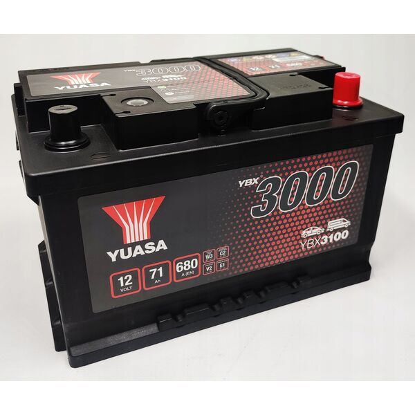Μπαταρία YUASA 12V 71Ah/680A YBX3000 SMF (P+ standardowy) 278x175x175 B13 (εκκίνησης)