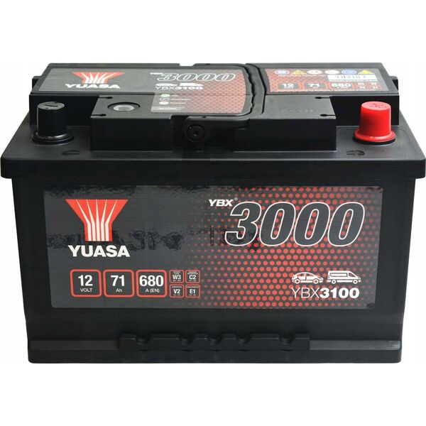 Μπαταρία YUASA 12V 71Ah/680A YBX3000 SMF (P+ standardowy) 278x175x175 B13 (εκκίνησης)