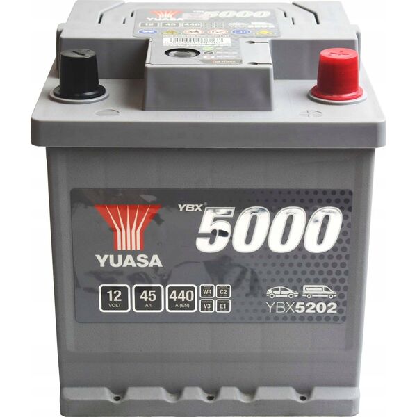 Μπαταρία YUASA 12V 45Ah/440A YBX5000 Silver High Performance SMF (P+ standardowy) 175x175x190 B13 (εκκίνησης)