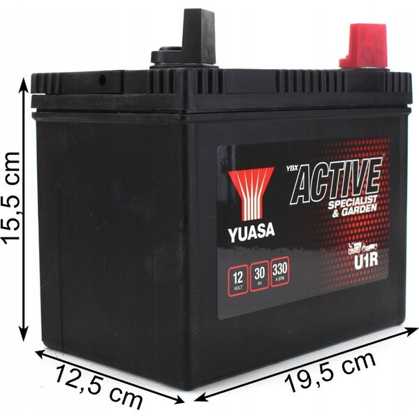 Μπαταρία Οξέος/Εκκίνησης YUASA 12V 30Ah 330A P+ Χωρίς Συντήρηση 194x125x178mm Έτοιμη U1R