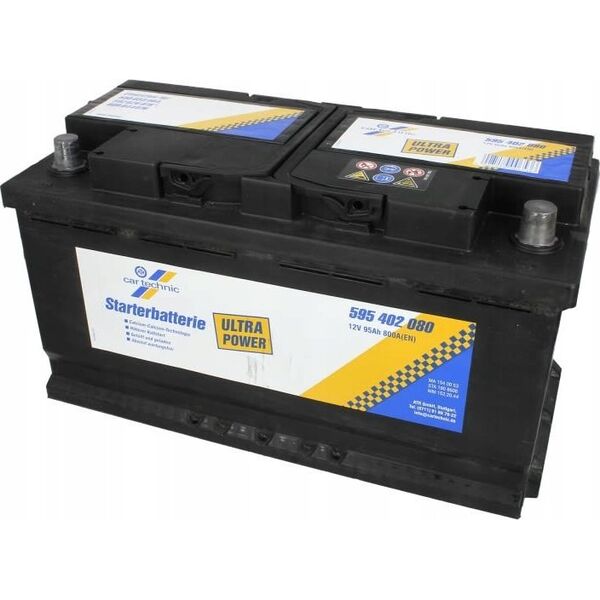 Μπαταρία CARTECHNIC 12V 95Ah/800A ULTRA POWER (P+ τυπικός πόλος) 353x175x190 B13 - βάση ύψους 10 5 mm (εκκίνησης)