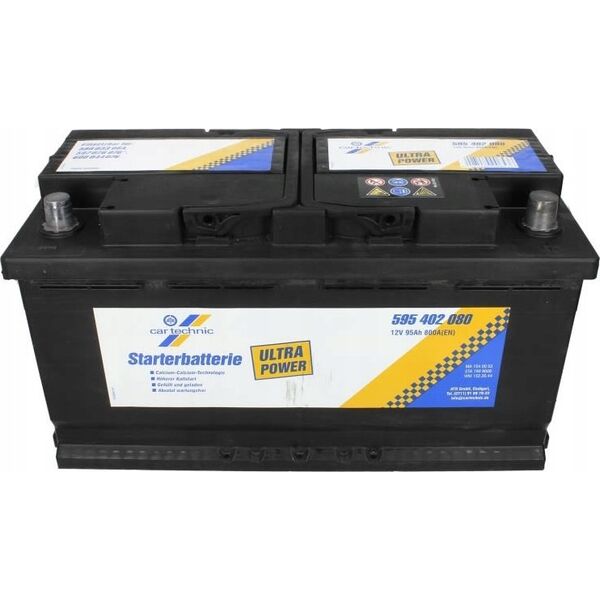 Μπαταρία CARTECHNIC 12V 95Ah/800A ULTRA POWER (P+ τυπικός πόλος) 353x175x190 B13 - βάση ύψους 10 5 mm (εκκίνησης)