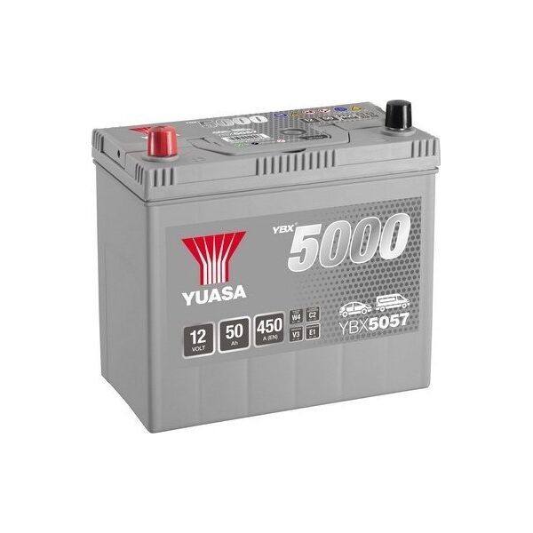 Μπαταρία YUASA 12V 50Ah/450A YBX5000 Silver High Performance SMF (L+ λεπτός πόλος (ιαπωνικά οχήματα)) 238x129x223 B00 (εκκίνησης)