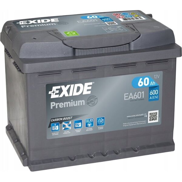 Μπαταρία EXIDE 12V 60Ah/600A PREMIUM (L+ en) 242x175x190 B13 (εκκίνησης)