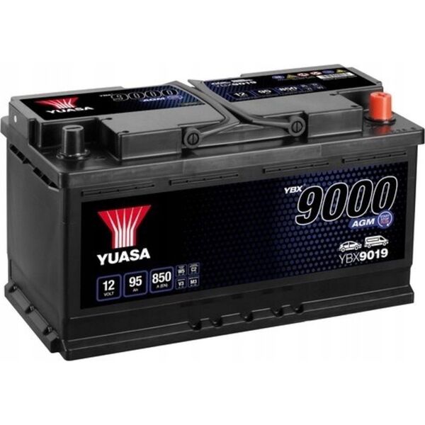 Μπαταρία YUASA 12V 95Ah/850A START&STOP AGM YBX9000 AGM Start Stop Plus (P+ standardowy) 353x175x190 B13 (agm/rozruchowy)