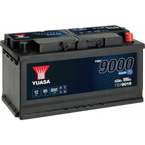 Μπαταρία YUASA 12V 95Ah/850A START&STOP AGM YBX9000 AGM Start Stop Plus (P+ standardowy) 353x175x190 B13 (agm/rozruchowy)