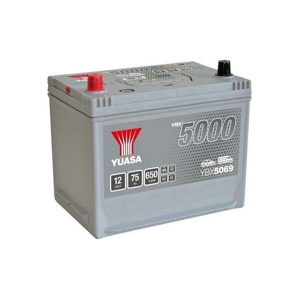 Μπαταρία YUASA 12V 75Ah/650A YBX5000 Silver High Performance SMF (L+ standardowy) 269x174x223 B9 (εκκίνησης)
