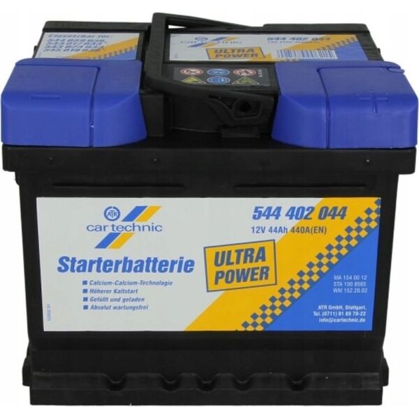 Μπαταρία CARTECHNIC 12V 44Ah/440A ULTRA POWER (P+ τυπικός πόλος) 207x175x175 B13 - βάση ύψους 10 5 mm (εκκίνησης)