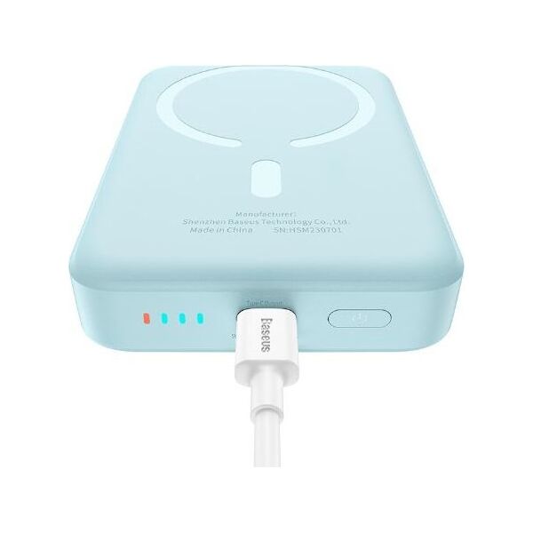 Φορητός φορτιστής Baseus OS-Baseus Magnetic Mini Air Ασύρματος Γρήγορος Φορτιστής 10000mAh 20W Galaxy Blue (Με Απλό Καλώδιο Φόρτισης Type-C σε Type-C (20V/3A) 30cm Λευκό)