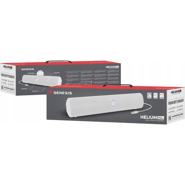 Ηχομπάρα Genesis SOUNDBAR GENESIS HELIUM 312BT 2.0 BLUETOOTH ΛΕΥΚΟ
