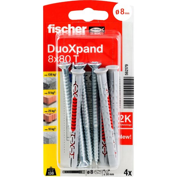 Sourcing DuoXpand pin with screw 8x80 T, 4 pcs.