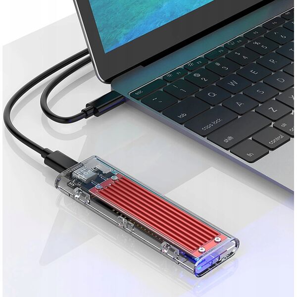 Θήκη δίσκου M.2 NVME σε USB-C 10Gbps - κόκκινη