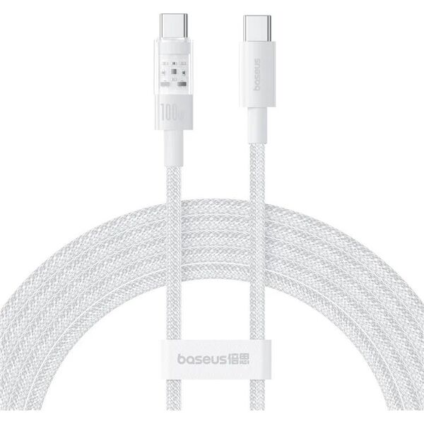 Καλώδιο Baseus Gem Τύπου C-Τύπου C 100W 1m (λευκό)