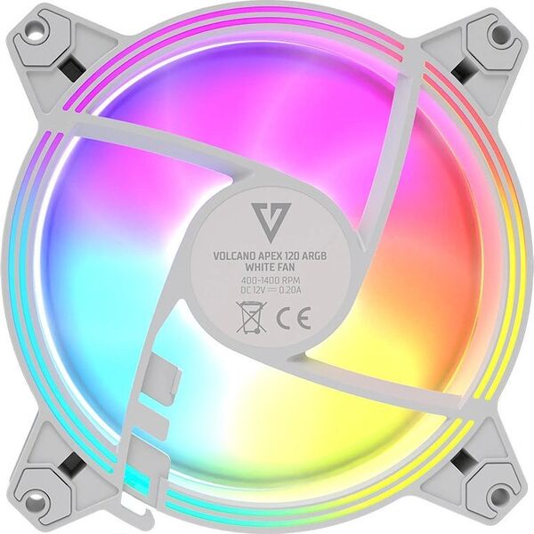 Wentylator Modecom Volcano Apex 120 ARGB Reverse Biały (FAN-APEX-120R-ARGB-20)