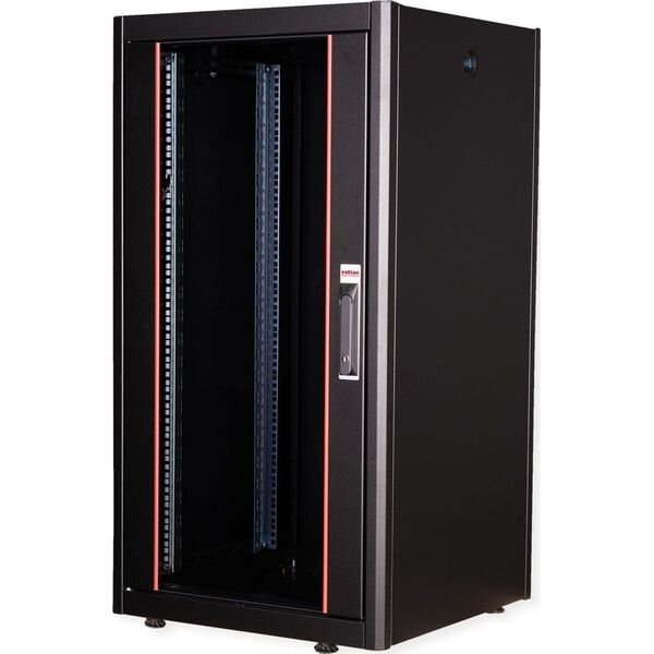 Roline ROLINE Netzwerkschrank Basic 48,26cm 19Zoll 22 HE 600x600 BxT Glast�r schwarz