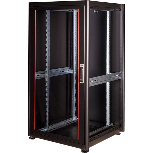 ROLINE Netzwerkschrank Basic 48,26cm 19Zoll 32 HE 600x600 BxT Glast�r schwarz