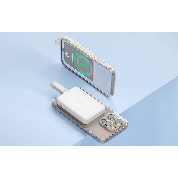 Powerbank Romoss WMS10 10000mAh 30W, biały  Ładowanie magnetyczne i szybkie ładowanie