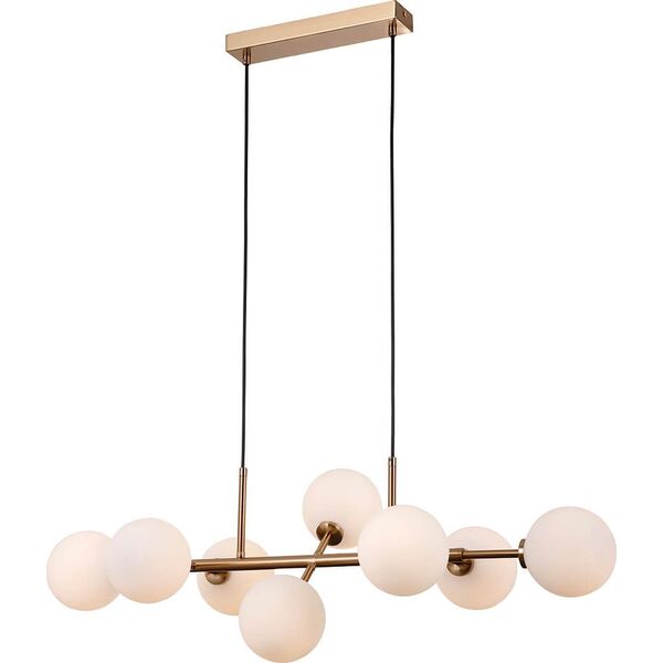 Lampa wisząca Italux Modernistyczna lampa wisząca Mirellio szklane kule mosiądz