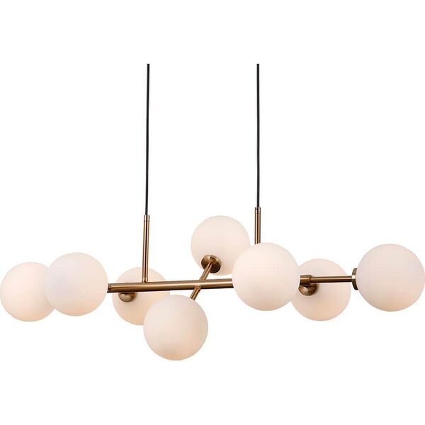 Lampa wisząca Italux Modernistyczna lampa wisząca Mirellio szklane kule mosiądz