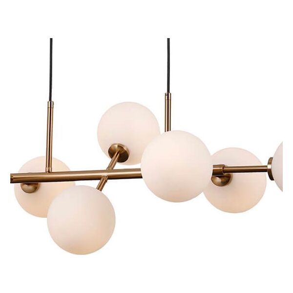 Lampa wisząca Italux Modernistyczna lampa wisząca Mirellio szklane kule mosiądz