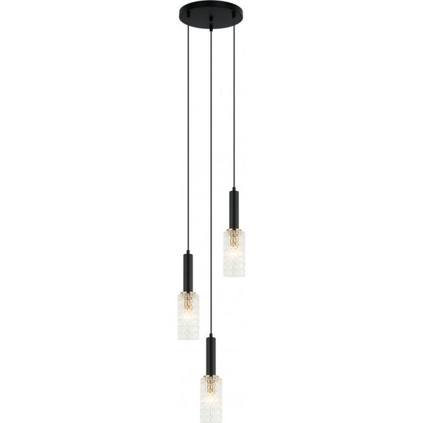 Lampa wisząca Italux Perola nowoczesna czarny  (PND-43363-3 BK+BR)