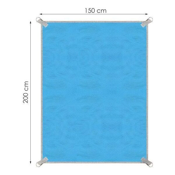 Springos Koc plażowy sand free 200x150 cm mata plażowa dwuwarstwowa niebieska UNIWERSALNY