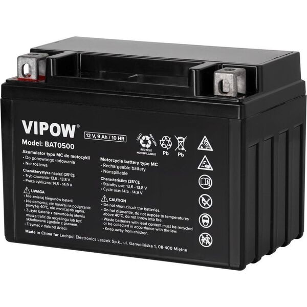 Vipow ML Akumulator VIPOW typ MC do motocykli 12V 9Ah