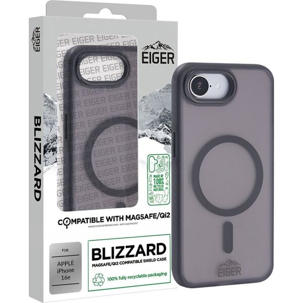 Θήκη Eiger Blizzard MagSafe GRS iPhone 16e μαύρο