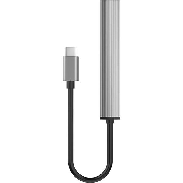 HUB 4 θυρών input: USB-C 3.0 / output: 1x USB-A 3.0 + 3x USB-A 2.0 καλώδιο 0,15M - γκρι