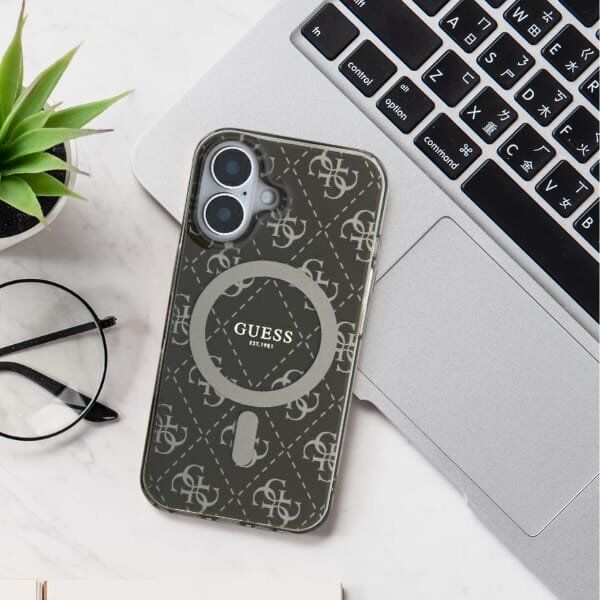 Guess Guess GUHMP16LH4DTEH iPhone 16 Pro 6.3" biały/white hardcase IML 4G Background MagSafe