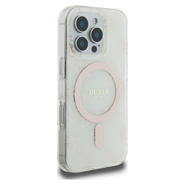 Guess Guess GUHMP16LH4DTEH iPhone 16 Pro 6.3" biały/white hardcase IML 4G Background MagSafe