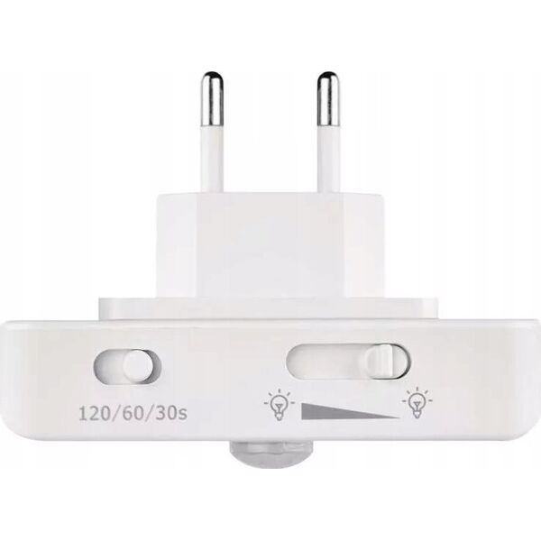 Lampka wtykowa do gniazdka Emos Emos P3319 lampka do gniazdka wtykowa kwadrat z czujnikiem ruchu 1x0,5W LED 3000K biała