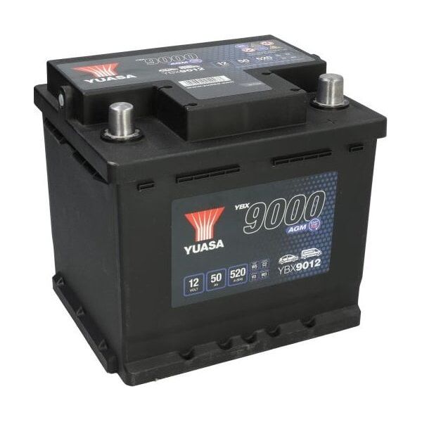 Μπαταρία YUASA 12V 50Ah/520A START&STOP AGM YBX9000 AGM Start Stop Plus (P+ biegun standardowy) 207x175x190 B13 (agm/rozruchowy)