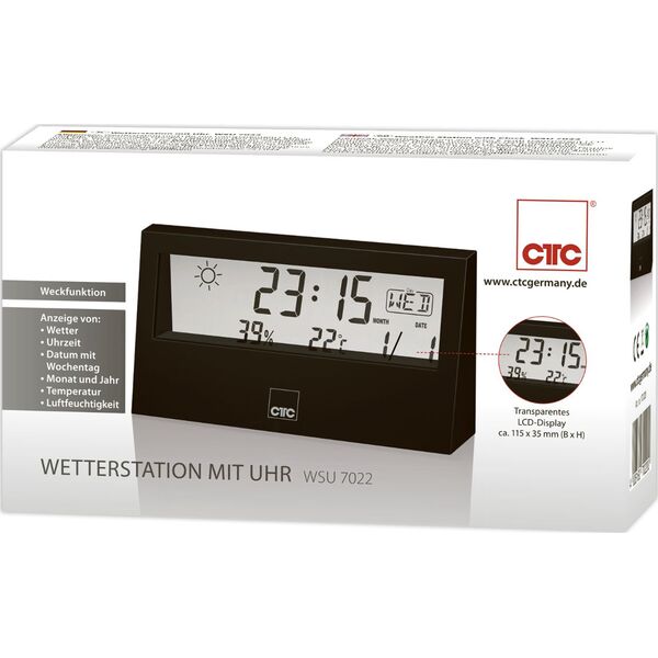 Stacja pogodowa Clatronic WSU 7022 czarna