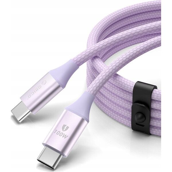 Καλώδιο USB-C σε USB-C 1m 5A 100W - μωβ