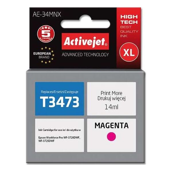 Tusz Activejet Tusz AE-34MNX (do drukarki Epson, zamiennik T3473 supreme 14ml magenta) - AE-34MNX