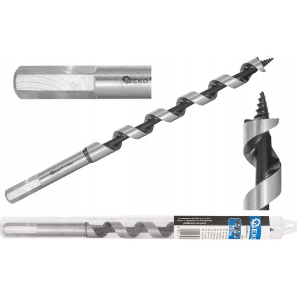 Wiertło Geko Wiertło kręte – świder do drewna 12x230mm (25/100)