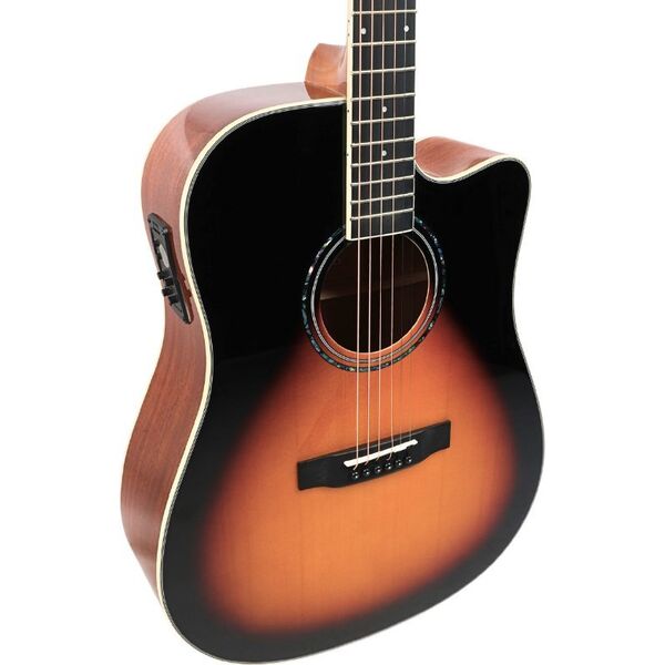 V-Tone VEAG1 CE VS gitara elektroakustyczna 4/4 dreadnought cutaway sunburst