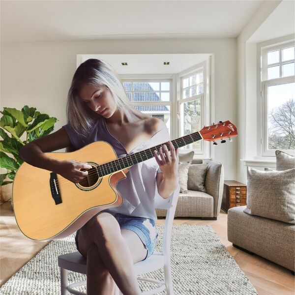 V-Tone V-TONE VEAG1 CE NT gitara elektroakustyczna 4/4 dreadnought cutaway natural