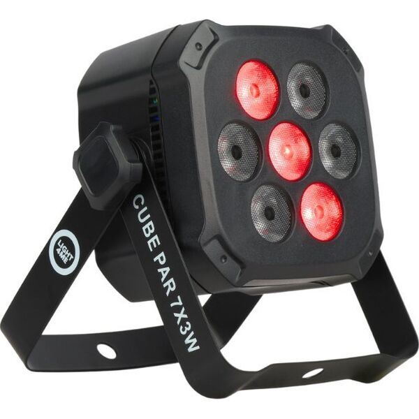 LIGHT4ME CUBE PAR 7X3W reflektor par oświetlenie sceniczne efekt świetlny LED RGB