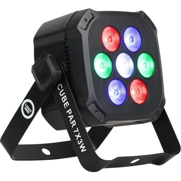 LIGHT4ME CUBE PAR 7X3W reflektor par oświetlenie sceniczne efekt świetlny LED RGB