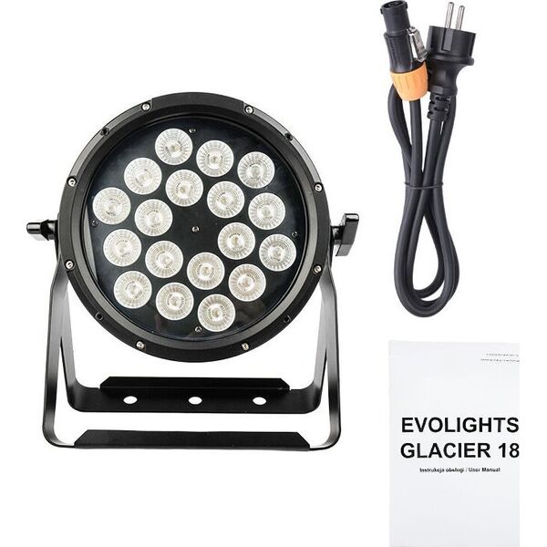 REFLEKTOR ZEWNĘTRZNY OŚWIETLENIE SCENICZNE LED RGBWA UV 18X12W IP65