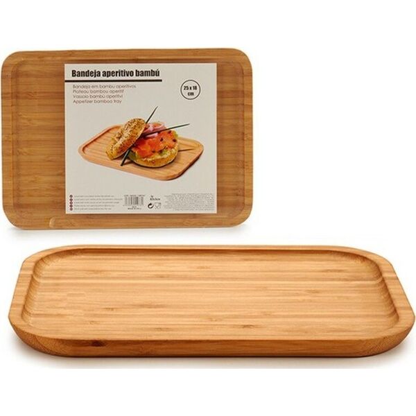 Bigbuy Home Tacka do przekąsek Bambus (18 x 1,5 x 25 cm)