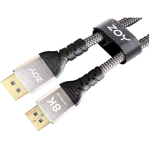 Kabel ZOY DisplayPort 1.4 1,8m + rzep ZCD18